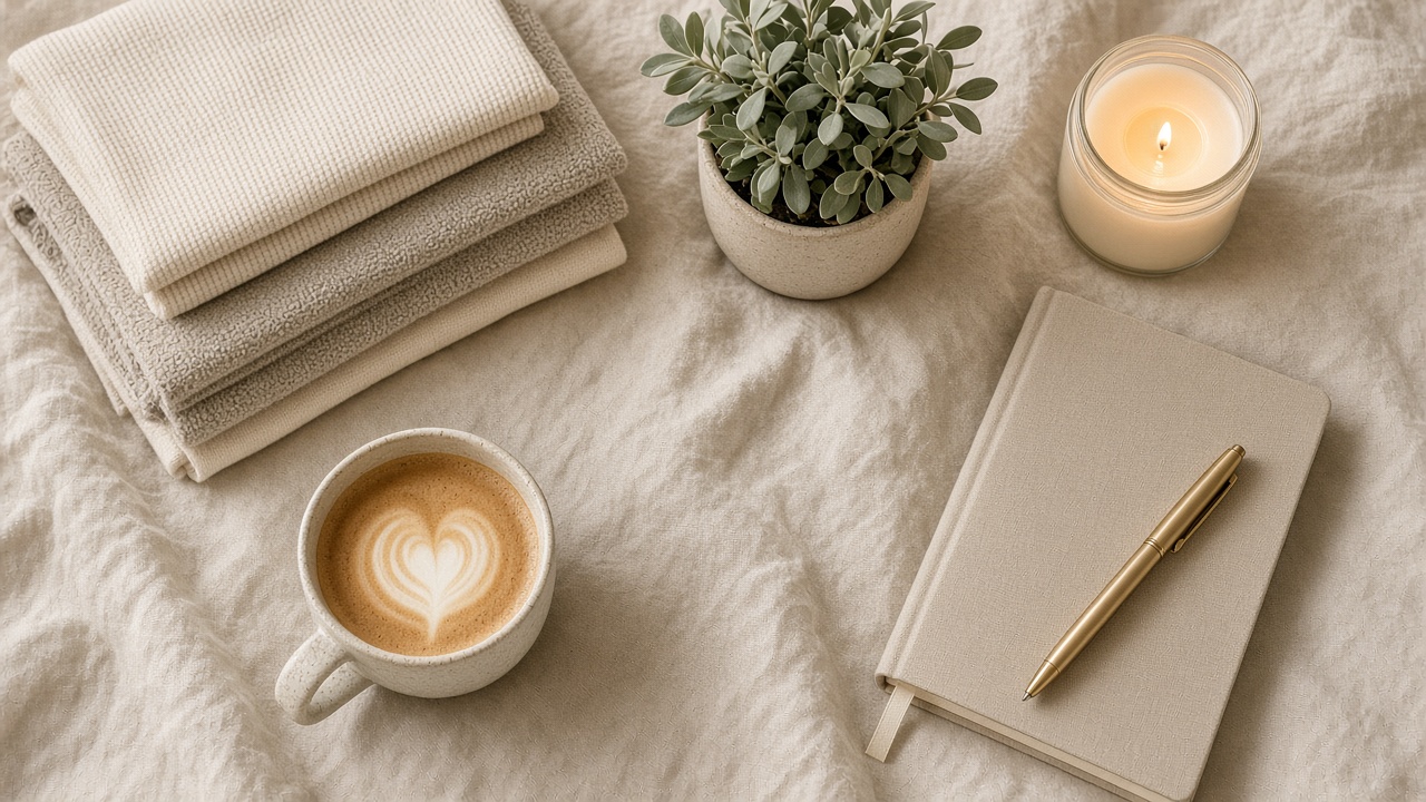 Weekend reset cozy flat-lay